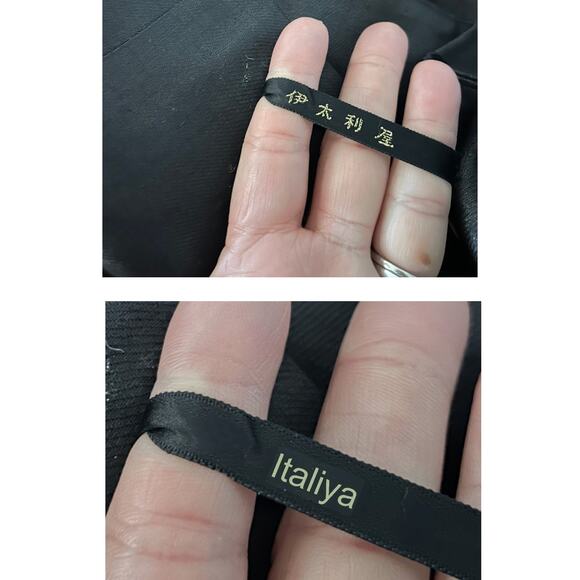 La Moda Goji Italya VTG Pencil Mini Skirt Women's 7A2/ US 2 Black Hemp Linen - Picture 6 of 8